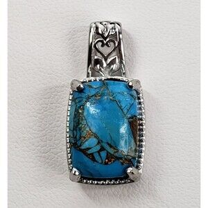 Vintage Signed CU Mojave Blue Turquoise Solitaire 6.25 ctw Pendant